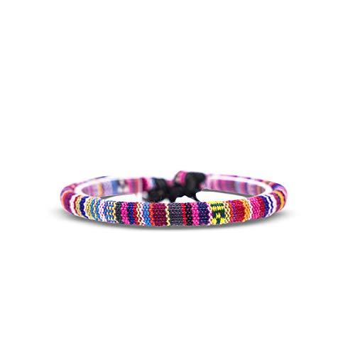 Made by Nami Braccialetto Surfer Boho - Donna e Uomo - Accessori Fatti a Mano per Festa in Spiaggia - Etnico Hippie - 100% Impermeabile e Regolabile - Amicizia Ragazze (rosa)