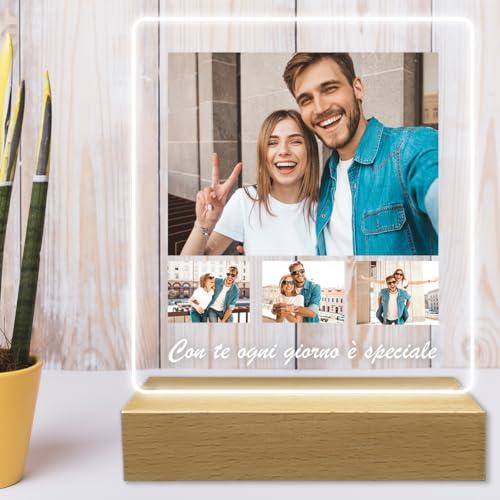 Stileitaliano lampada con foto personalizzata idea regalo anniversario compleanno per lui lei led multicolore regali fidanzati uomo donna