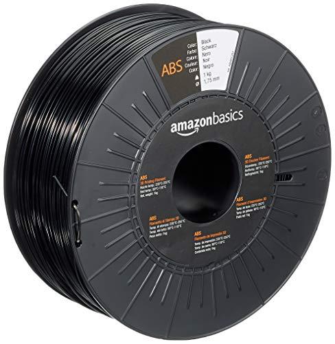 Amazon Basics Bobina da 1 kg con filamento ABS per stampante 3D, Nero 1.75 mm