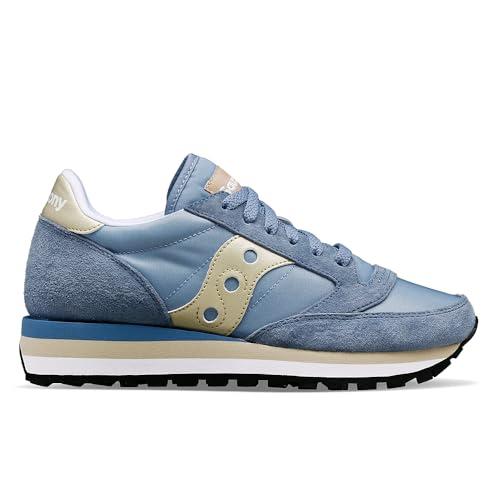 Saucony Jazz Triple S60530-44.Scarpa Sneaker da Donna E Ragazza Light Blu-Gold. Numeri dal 36 al 41 (Triple Light Blue - Gold, Sistema Taglie Calzature EU, Adulto, Numero, Media, 37)