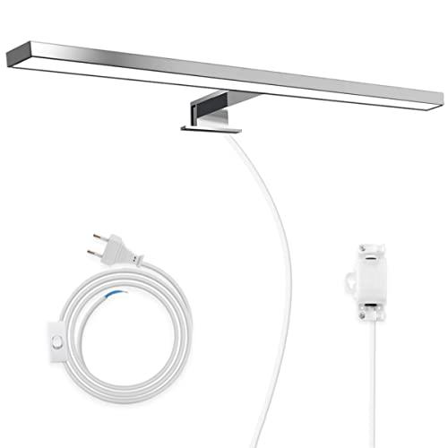 Hommie LED Lampada da Specchio Bagno 60cm 15W 4000K 1200LM Bianco Naturale, Lampada da Bagno Impermeabile IP44,CRI＞80 Adatto a Trucco, Luce Specchio Bagno Cablato e Wireless, Armadio,Parete