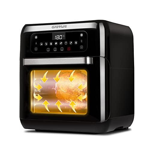 G3 Ferrari G10136 Friggisano 2.0, Friggitrice ad Aria, 11 Litri, 1500 W, 9 Programmi, Multifunzione, Display digitale, Luce interna, Timer, Accessori INOX BPA/PFOA Free e Ricettario inclusi, Nero
