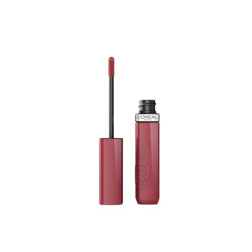 L'Oréal Paris Rossetto Liquido, Colore Intenso ed Effetto Laccato, Tenuta 16H, Resistente alle Sbavature, No Transfer, Con Squalano, Infaillible Laque Resistence, Tonalità: 220 Paris Sunset, 4,3 ml
