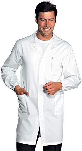 Ristohouse Camice Bianco Antiacido con Bottoni a clip ed Elastico ai Polsi + Occhiale Protettivo Trasparente/UNISEX/Perfetto per i Corsi - Scuola - Studenti (M)