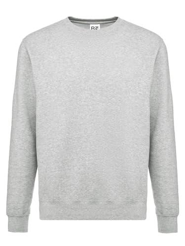 CHEMAGLIETTE! Felpa Uomo Girocollo - Maglia Tuta Felpata Cotone, Felpe da Lavoro Maglie Senza Cappuccio Tinta Unita Stampabili, Polsini in Costina Basic Crew Neck