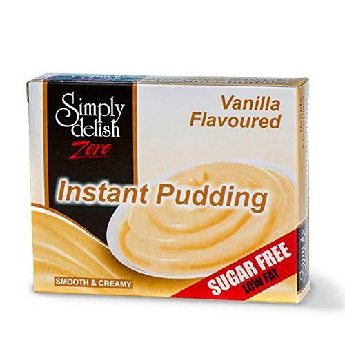 Simply Delish, Sugar Free Instant Pudding - Gluten Free, Vegan Sweet, Vanilla Flavour - Pack of 6, Low Fat Pudding