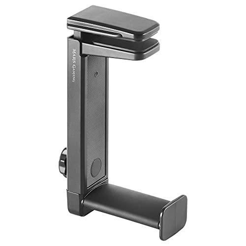 Mars Gaming MARSGAMING MHH2, Supporto Per Cuffie, Gancio E Supporto, Gestione Dei Cavi, Altezza Regolabile, Nero