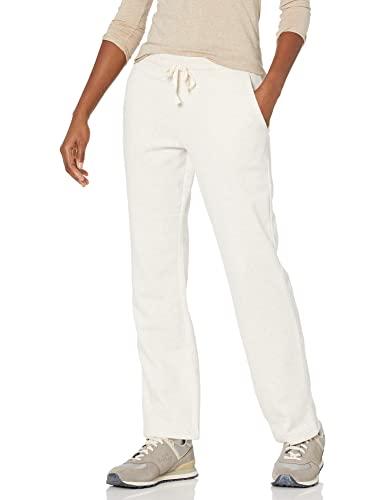 Amazon Essentials Pantaloni Tuta Da Donna A Gamba Dritta Con Coulisse, In Pile (Disponibili In Taglie Forti) Donna, Avena Puntinato, XL