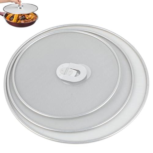 3 Pezzi Paraschizzi Cucina in Acciaio Inox, a Maglia Fine, Protezione Antigrasso Contro gli Schizzi di Olio, 33/29/25cm - Paraschizzi per Cucina e Parete