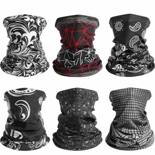 AWUMBUK 6 Pezzi Scaldacollo Donna & Uomo, Copricollo Leggero Scalda Collo Invernale Elastico Scaldacollo Moto Ciclismo Bandana per Bici Running