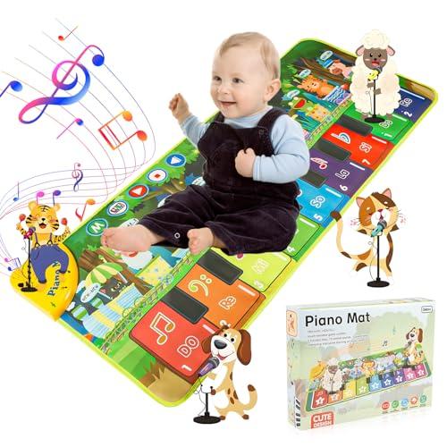 Carehabi Tappeto Gioco Bambini 1 Anno Regalo Bambina 1 Anno Giochi Bambini con 19 Canzoni e 9 Tasti del Pianoforte Giochi Musicali per Ragazze 1 2 3 4 5 6 Regali di Natale