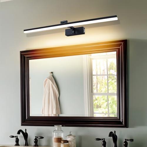TYhogar Lampada da specchio a LED per bagno, 80 cm, 16 W, girevole a 180°, 3 impostazioni di temperatura di colore, IP44, illuminazione da parete
