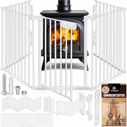 KESSER® Cancelletto di protezione per camino con porta in metallo, per sicurezza per bambini,