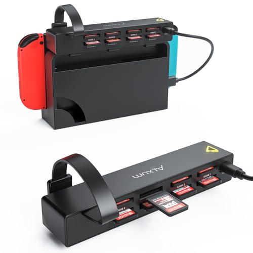 Alxum Switch Game Card Reader, 8 in 1 Multi Game Card Holder compatibile per Nintendo con 4 schede di gioco e 4 per l'archiviazione