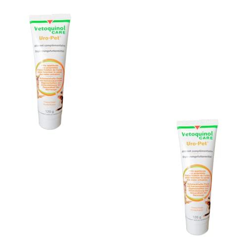 Vetoquinol URO-Pet Pasta | Confezione Doppia | 2 x 120 g | Integratore Alimentare per Cani e Gatti | per sostenere la Salute delle Vie urinarie | con l'aminoacido DL-metionina