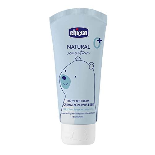 CHICCO Natural Sensation Crema Viso al Burro di Karitè e Vitamina E, Protegge la Pelle da Agenti Esterni e Arrossamenti, Azione Rigeneratrice della Barriera Cutanea, Idratante e Protettiva, 50 ml