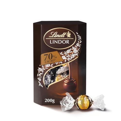 Lindt Lindor Praline di Cioccolato Extra Fondente 70%, 16 Cioccolatini Extra Fondenti, Confezione da 200g
