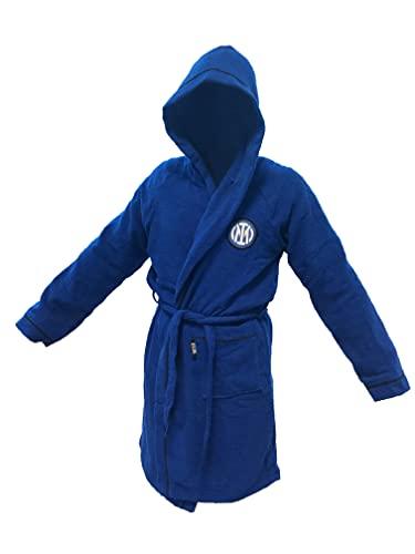 Inter F.C Accappatoio In Microspugna, Logo Nuovo, 100% Cotone, Taglia XL, Busta Salvaspazio, Prodotto Ufficiale, Blu, 50