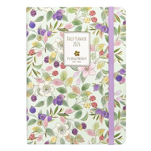 Turnowsky, Mini - Agenda 2026, 12 Mesi, Giornaliera, Con Elastico E Segnalibro Trancia Metal in Cover, Per Lavoro e Università, 352 Pagine Stampate a Colori, Formato Cm 11x15,3h, Fiori e Bacche