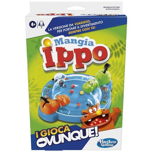 Hasbro Gaming Mangia Ippo, I Gioca Ovunque, Gioco Portatile, per Bambini e Bambine dai 4 Anni in Su, Giocattolo Compatto per 2 Giocatori, Include 2 Ippopotami Affamati