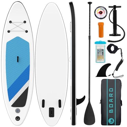 Sup Gonfiabile Zenmos, Stand Up Paddle Board Gonfiabile con Accessori Completi | Tavola da Sup Multifunzione | Alta Stabilità e Portabilità | Ideale per Principianti e Esperti | Fino a 140kg, Bianco