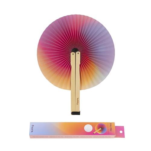 Fisura – Ventaglio rotondo pieghevole. Ventilatore portatile pieghevole originale. Frisbee pieghevole. Ventaglio portatile per feste. 20 cm.