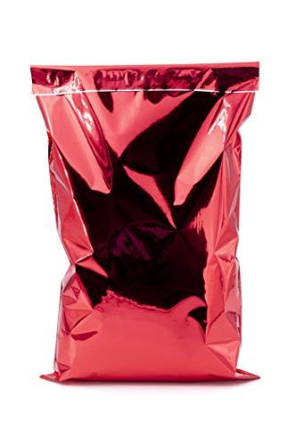 Italpak Sacchetti Regalo con Chiusura, Buste Metallizzate con patella adesiva Tinta Unita 50 pz, 20x32+4cm, Rosso