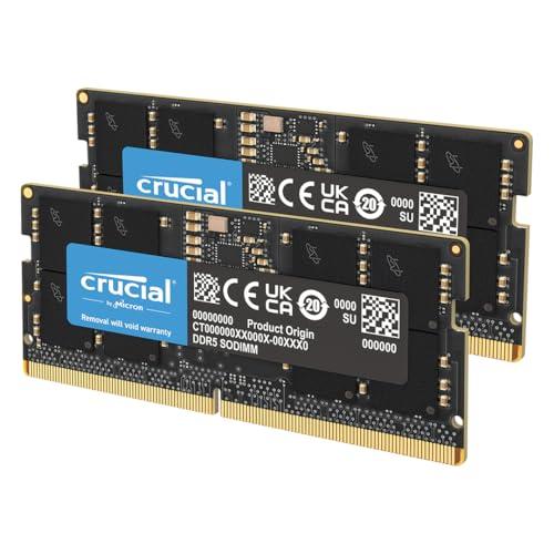 Crucial RAM DDR5 64GB Kit (2x32GB) 4800MHz SODIMM, Memoria per PC Laptop/Notebook, Mini PC, CL40 - CT2K32G48C40S5