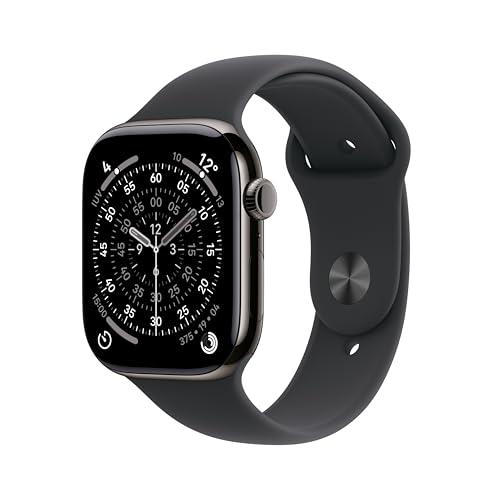 Apple Watch Series 11 GPS + Cellular, Cassa 46 mm in titanio ardesia con Cinturino Sport nero - S/M