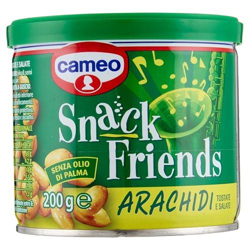Cameo Snack Friends Arachidi 200 g, Arachidi Tostate e Salate per Aperitivo Conservate in una Pratica Lattina con Coperchio Salva Freschezza, Senza Olio di Palma, Vegano, 200 g Complessivi
