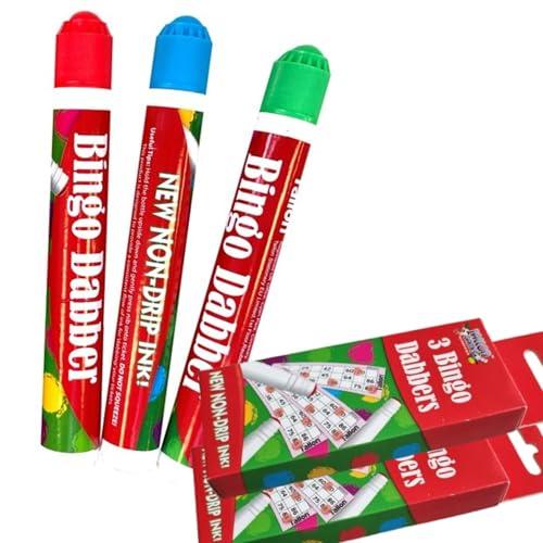 ZEBTON Dauber Dabbers - Confezione da 6 pennarelli per bingo, colori assortiti