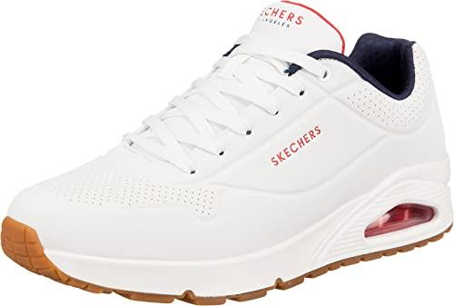 Skechers Uno Stand On Air, Scarpe da ginnastica Uomo, White Durabuck Navy Red Trim, 46 EU