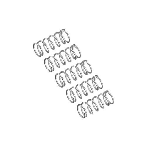 QUARKZMAN Molle a Compressione, Molle a Spirale 5pz Mini Molle 304 in Acciaio Inossidabile, Specifiche Molle 3,5mm Esterno Diametro, 0,2mm Filo Misura, 5mm Libero Lunghezza, Argento Tono