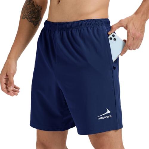 Viisendy Pro Pantaloncini da Allenamento da Uomo Palestra Allenamento Atletico Pantaloncini da Corsa all'aperto Blu Scuro L