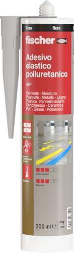 Fischer ASP Nero, Adesivo Sigillante Tenace e Resistente per Giunti a Pavimento, in Facciata, Condotte, Lamiera e Carrozzeria, Cartuccia in Alluminio 300 ml, 544918