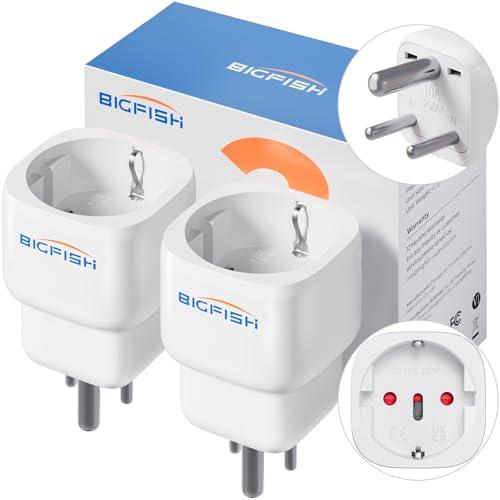 Bigfish Adattatore da viaggio tipo D, 2 pezzi, adattatore da viaggio India, adattatore da viaggio Sri Lanka (parziale), tipo D, adattatore da UE a India/Nepal/Sri Lanka (parziale), bianco