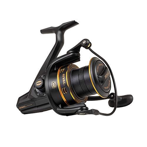 PENN Rival Longcast Gold, mulinello da spinning, pesca in mare, leggero e a lunga distanza, per acqua salata, surf, roccia epesca in spiaggia, unisex, oro nero, 8000