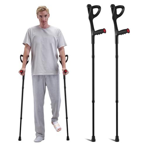 VEVOR Stampelle Pieghevoli da Avambraccio per Adulti, Stampelle con Altezza Regolabile 10 Livelli, in Alluminio Leggere con Polsino Aperto per Chirurgia Lesioni alle Gambe Disabili, 1 Paio 158,7 kg