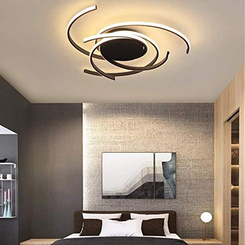 Moderna plafoniera LED dimmerabile con telecomando, tavolo da pranzo, design creativo a spirale di fiori, lampadario in metallo acrilico per il soggiorno