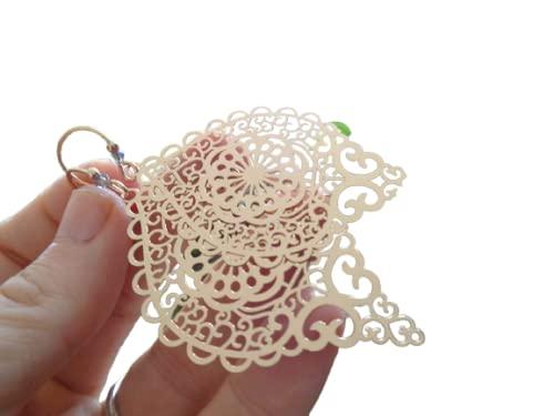 ◦ • ● ◉✿ LAMPADARI GRANDI DELICATI IN ORO CON CRISTALLI BLU ✿◉ ● • ◦orecchini dorati, filigranati, molto leggeri ma accattivanti e lunghiU earrings orecchini in filigrana dorata