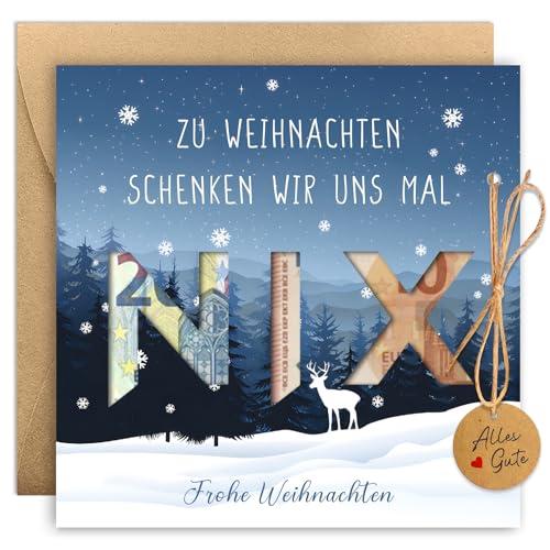 Luckeey Regalo di denaro, confezione di Natale, NIX regali in denaro di Natale, confezione regalo coupon biglietti di Natale per uomini e donne - per Natale ci regaliamo volte NIX