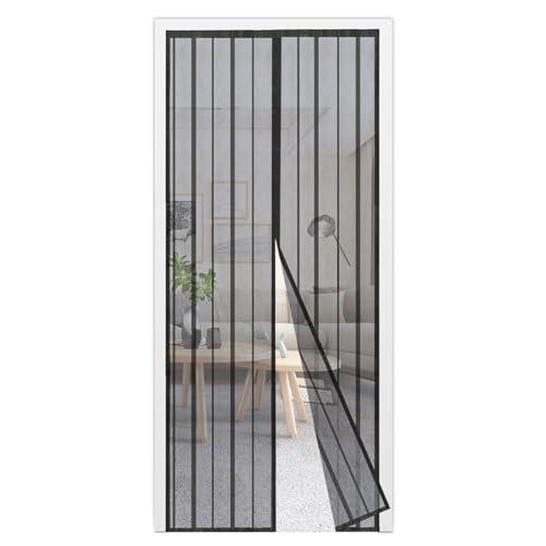 Sekey 80x225 cm Zanzariera Magnetica per Porta, anti Insetti, per Legno, Ferro, Porte in Alluminio, Facile da Installare, Non è Necessario Praticare Fori, Apertura e Chiusura Silenziosa, Nero