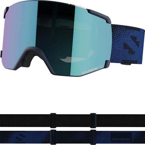 Salomon S/view, Occhiali Sci Snowboard Unisex: Campo Visivo Esteso, Acuità Visiva & Riduzione dell'Abbagliamento, e Fine della Condensa, Blu, Senza Taglia