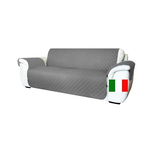 Moonange Copridivano 3 Posti con Braccioli Seduta 165 cm Impermeabile Reversibile Antiscivolo Antimacchia Antigraffio Antipelo Moderno Grigio
