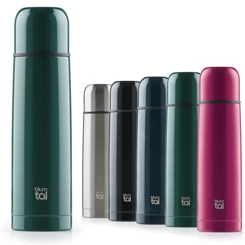Blumtal Termos Caffè in Acciaio Inox Doppia Parete, Borraccia Termica per Bevande Calde e Fredde, Tappo Quick-Press, 1000ml, Verde Scuro