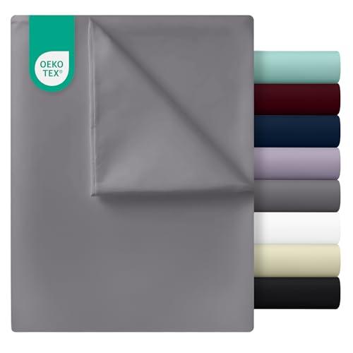 Utopia Bedding - Lenzuolo piano sopra senza elastico - Lenzuolo King 266 x 259 cm - Certificato OEKO-TEX - Morbido poliestere spazzolato - Microfibra - Lenzuolo piano - Grigio