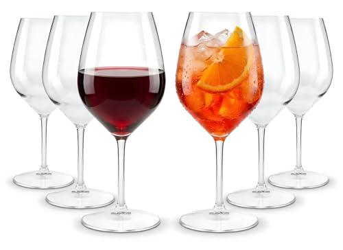 WUITOKI Calici in plastica, set da 6, 51cl, lavabili in lavastoviglie, infrangibili, privo di BPA