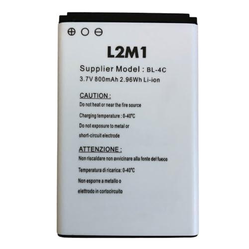 L2M1 Batteria per Brondi Window/President/King/Fox/Contender/Supplier Model BL-4C Li-ion 3.7V 800mAh 2.96Wh