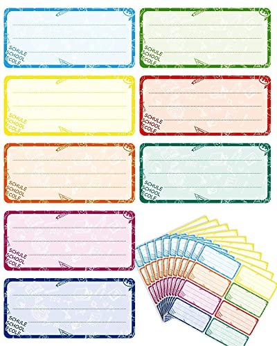 JEJA 80PZ Etichette Adesive Colorate, Etichette Su Cui Puoi Scrivere con Nome per Scuola, Barattoli Vetro, Quaderni, Libri, Barattoli, Cucina