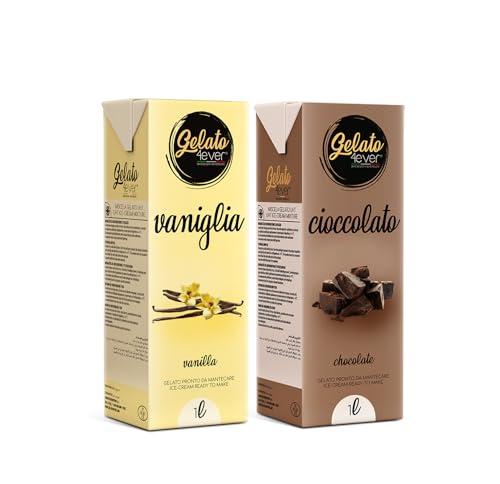 Gelato 4ever - Preparato per Gelato Pronto da Mantecare, Double Pack, Facile da Preparare, Compatibile con Tutte le Macchine per Gelati Come Ninja Creami, Magimix, HKoenig, 1L per Brick, Made in Italy